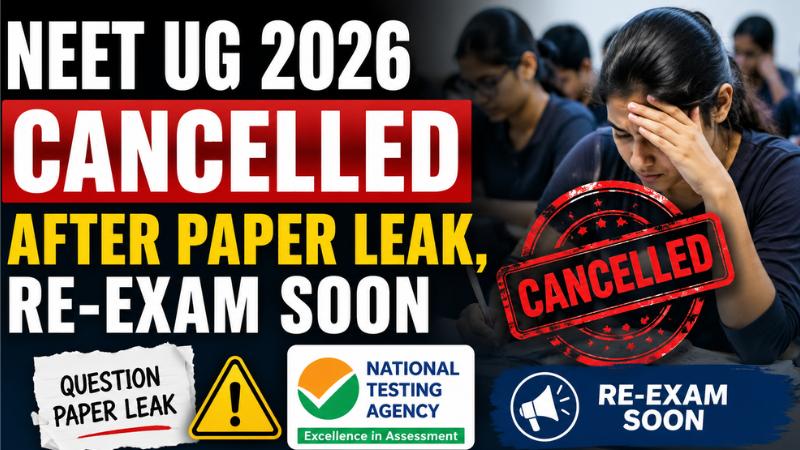 NEET UG 2026 Cancelled After Paper Leak, Re-Exam Soon