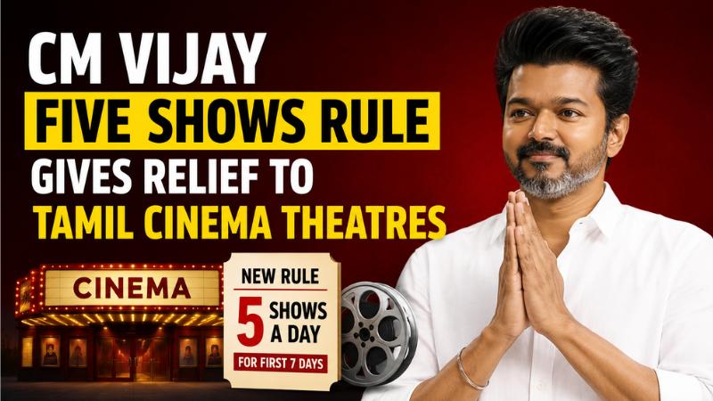 CM Vijay Five Shows Rule Gives Relief To Tamil Cinema Theatres