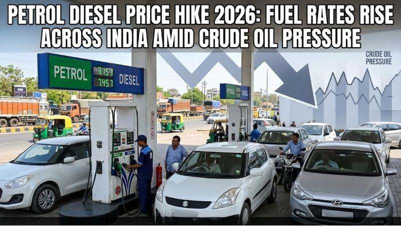 Petrol Diesel Price Hike 2026: Fuel Rates Rise Across India Amid Crude Oil Pressure