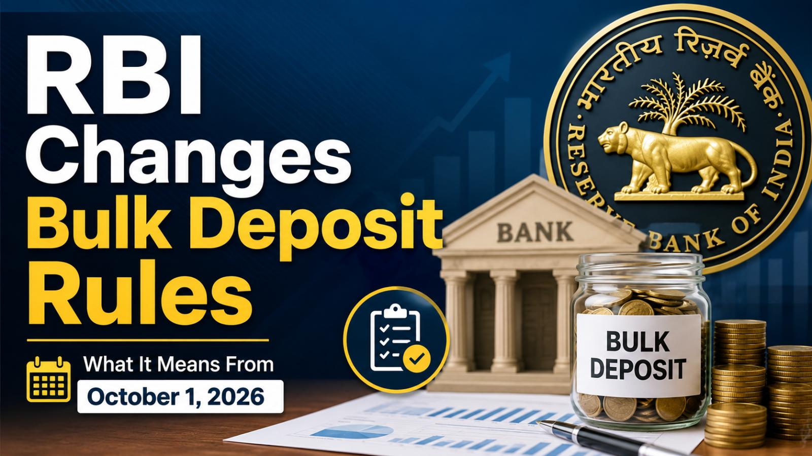 RBI Bulk Deposit Rules 2026 Effective From October 1