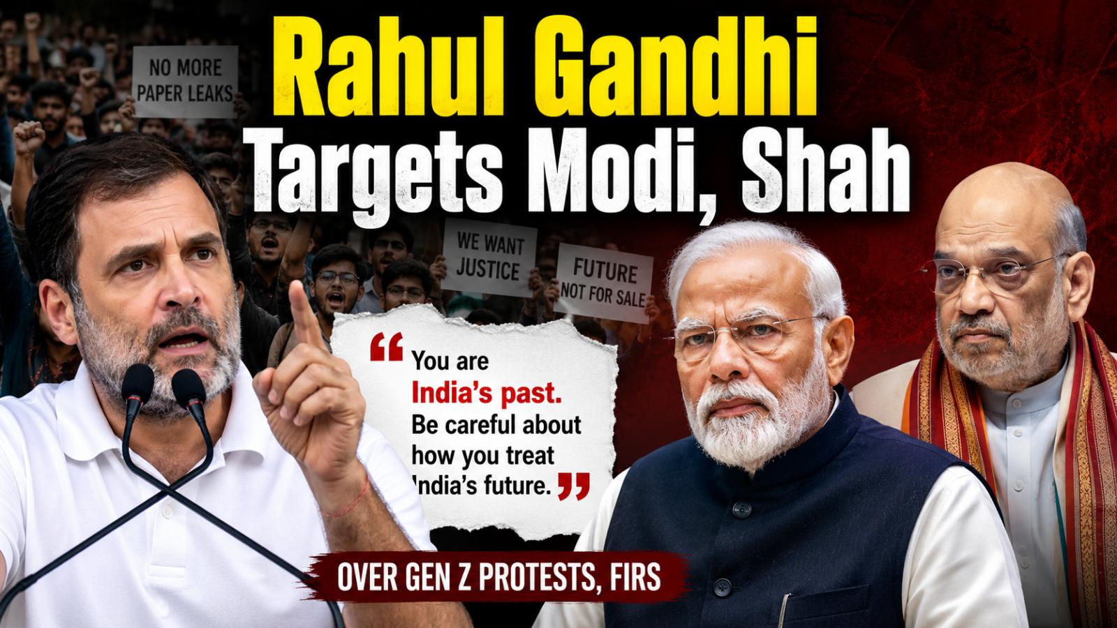 Rahul Gandhi Gen Z Protest Remarks Target Modi, Shah Over FIRs