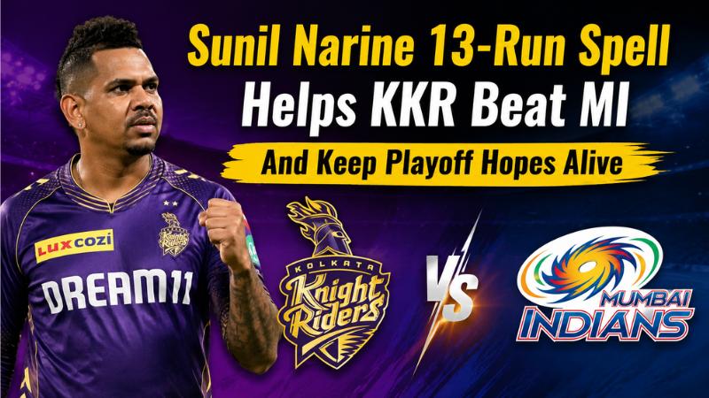 Sunil Narine 13-Run Spell Helps KKR Beat MI And Keep Playoff Hopes Alive