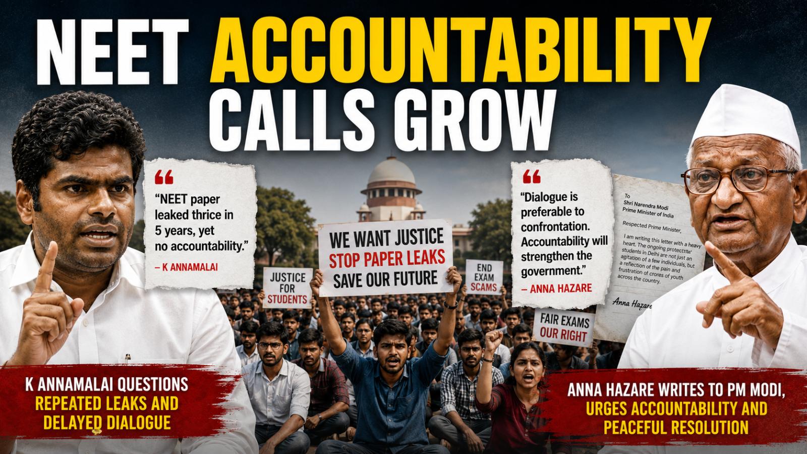 NEET Accountability Calls by Annamalai and Anna Hazare Grow