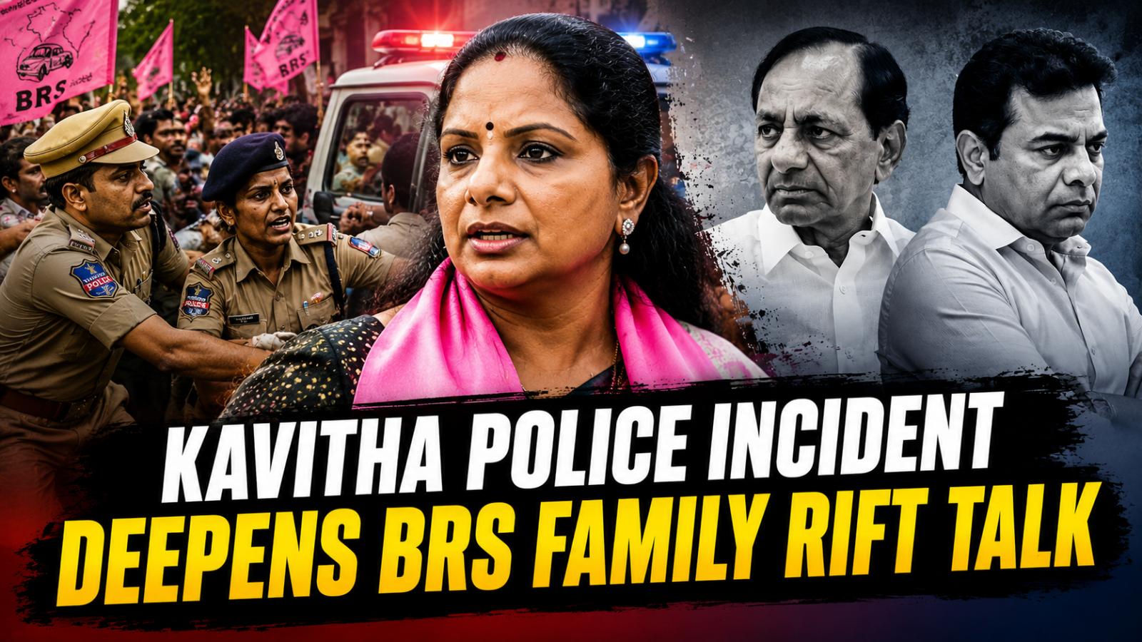 Kavitha Police Incident Deepens BRS Family Rift Talk
