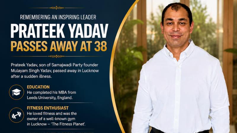 Prateek Yadav, Mulayam Singh Yadav's Son, Dies at 38 - A Tribute to His Legacy