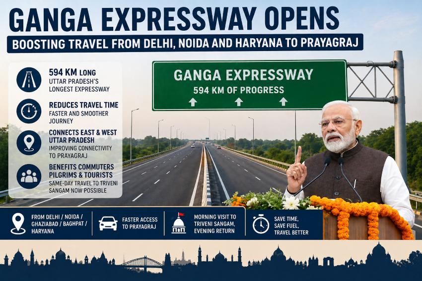 Ganga Expressway Opens Boosting Travel From Delhi Noida And Haryana To Prayagraj