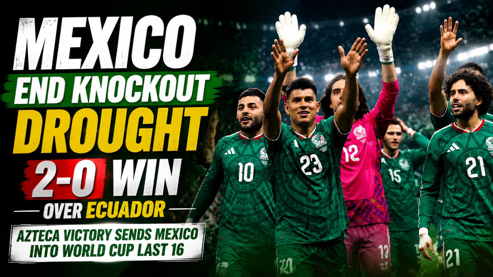 Historic win for Mexico as they beat Ecuador and reach last 16