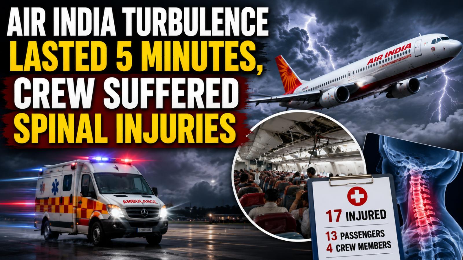 Air India Turbulence Injures 17, Crew Suffer Spinal Injuries