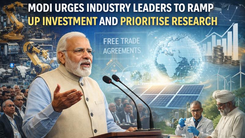 Modi Urges Industry Leaders to Ramp Up Investment and Prioritise Research to Boost Manufacturing