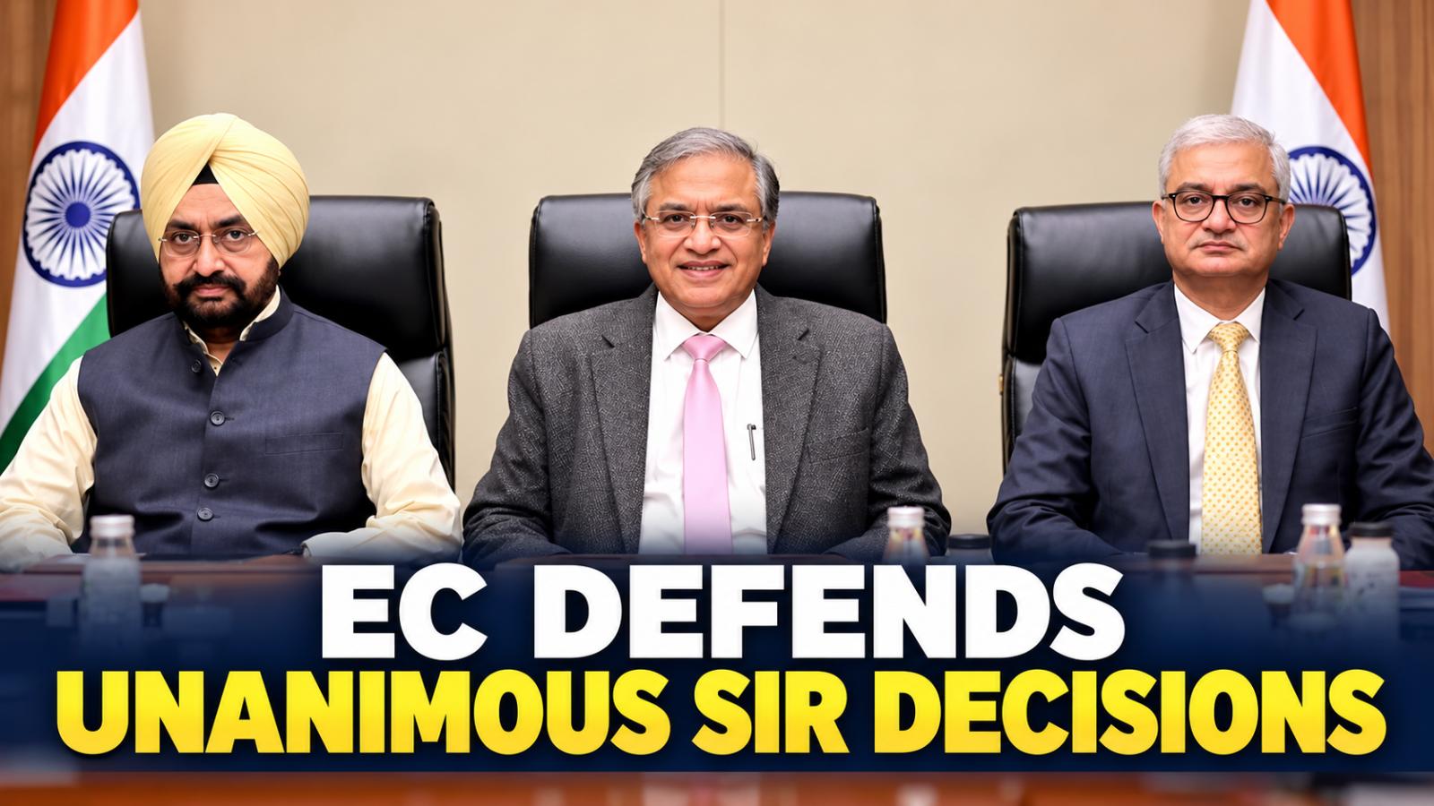 EC Says SIR Decisions Were Unanimous Amid Dissent Row