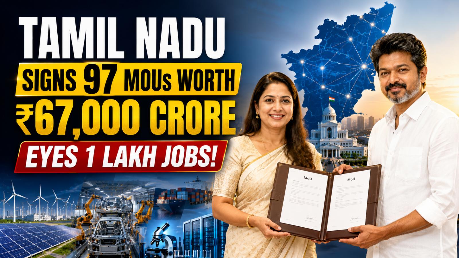 Tamil Nadu Signs 97 MoUs Worth Rs 67,452 Cr, Eyes 1.2L Jobs