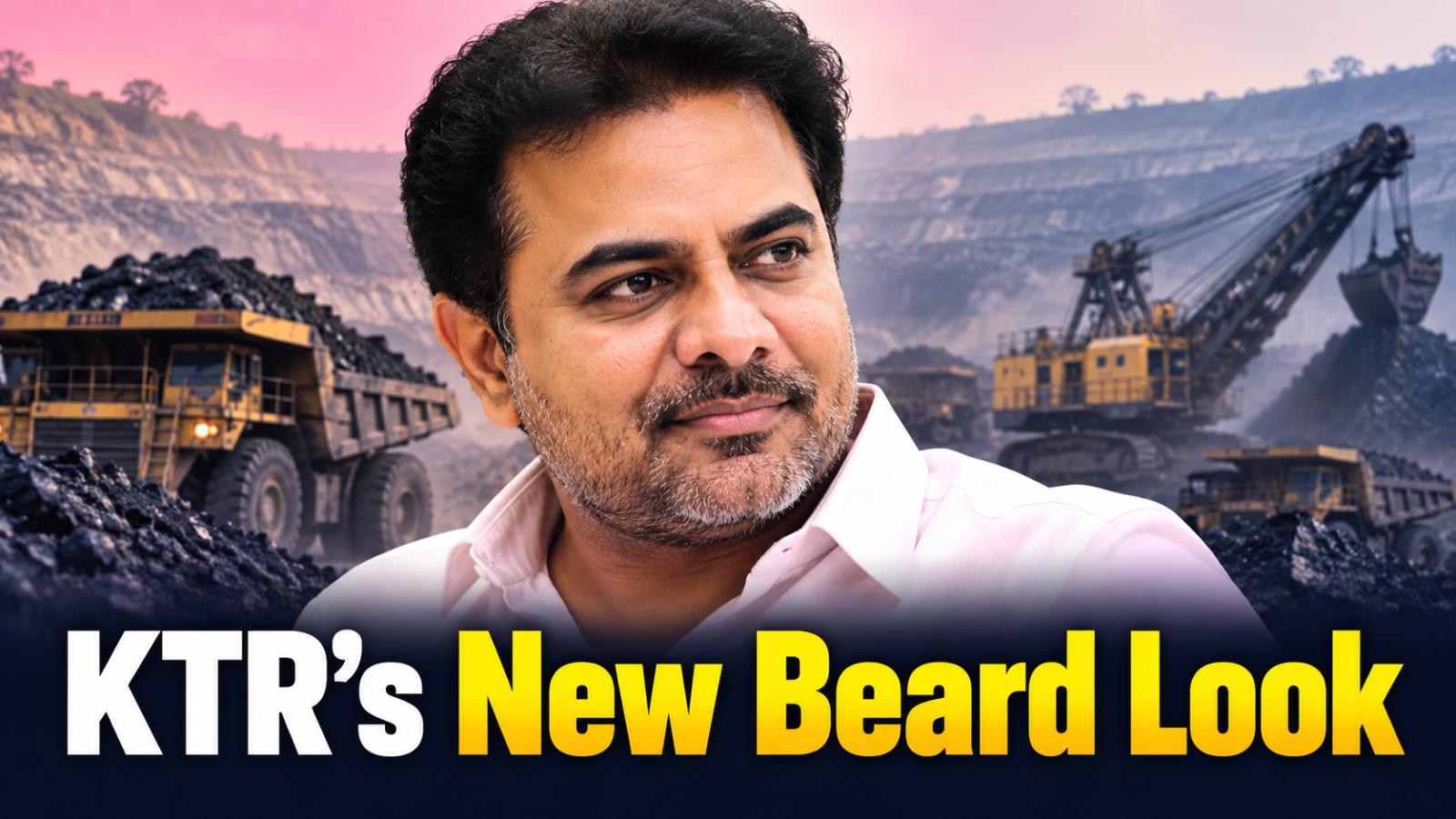 KTR’s New Beard Look Draws Attention at Singareni Workers Meet