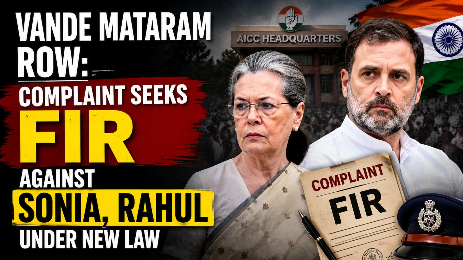 Vande Mataram Row: Complaint Seeks FIR Against Sonia, Rahul