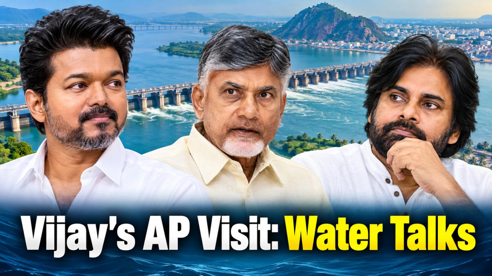 Vijay’s AP Visit: Water Talks With Naidu, Pawan Meeting Expected