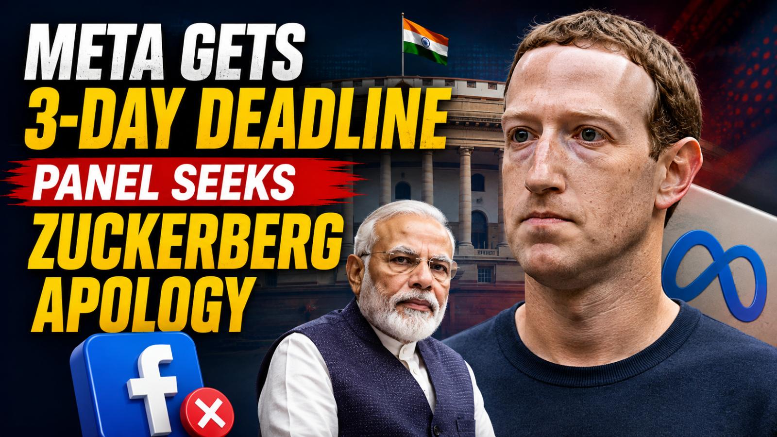 Meta Gets 3-Day Deadline as Panel Seeks Zuckerberg Apology