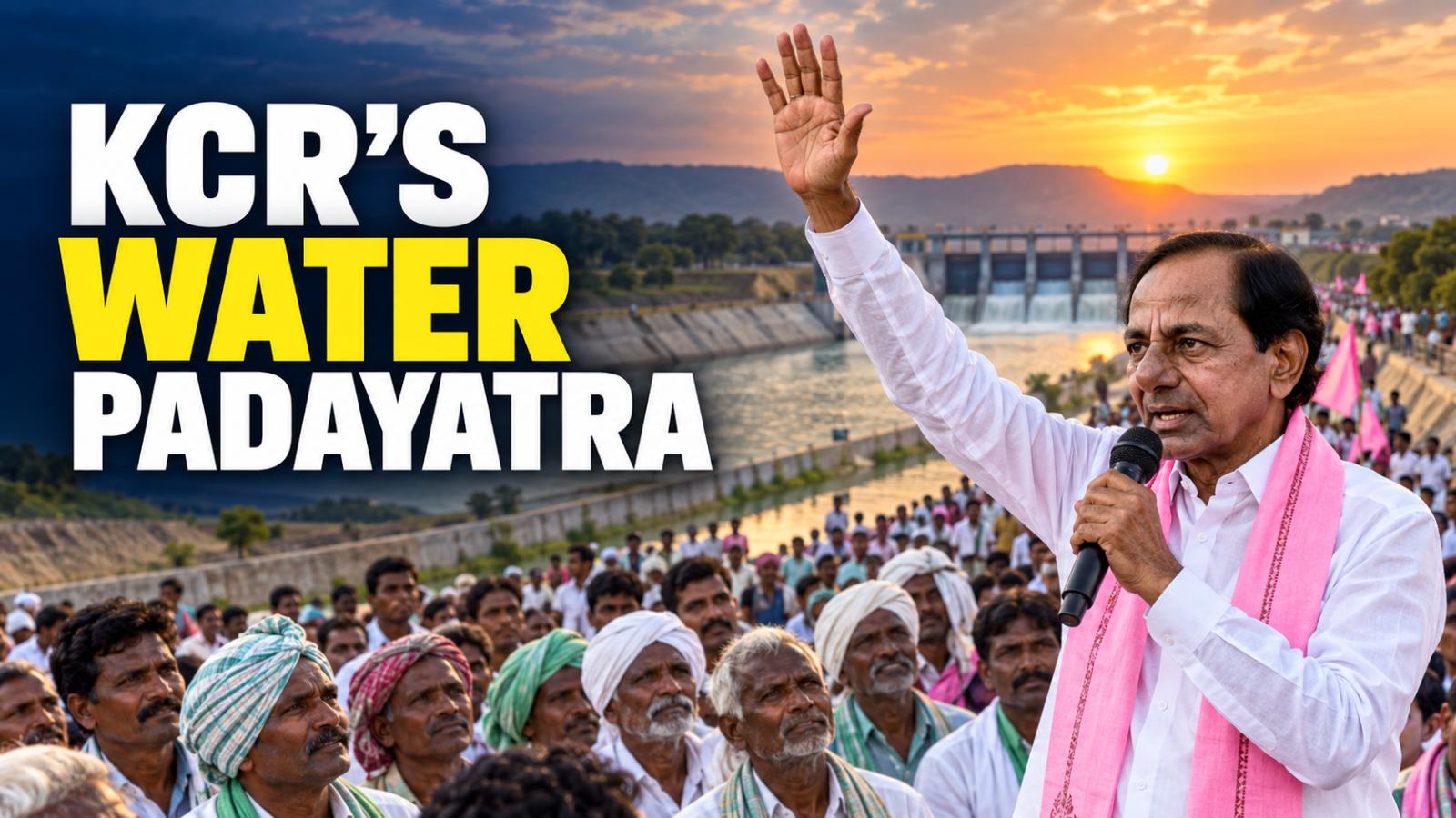 KCR Announces Water Padayatra With One Lakh Telangana Farmers