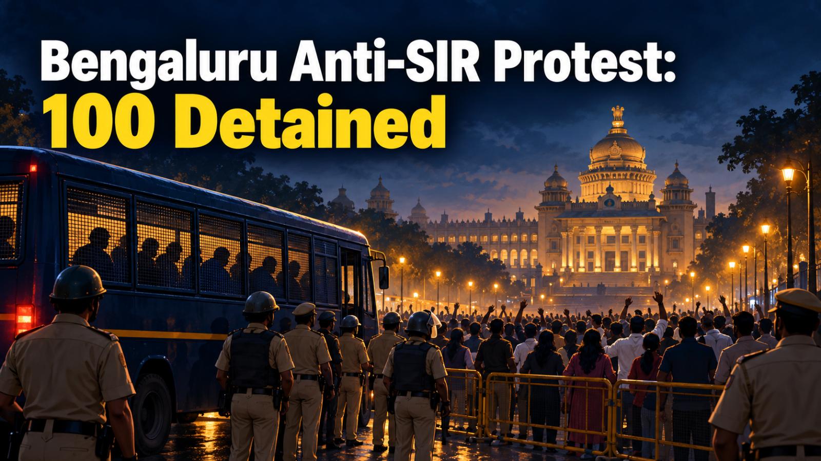 Bengaluru Anti-SIR Protest 100 Detained, DKS Seeks Inquiry
