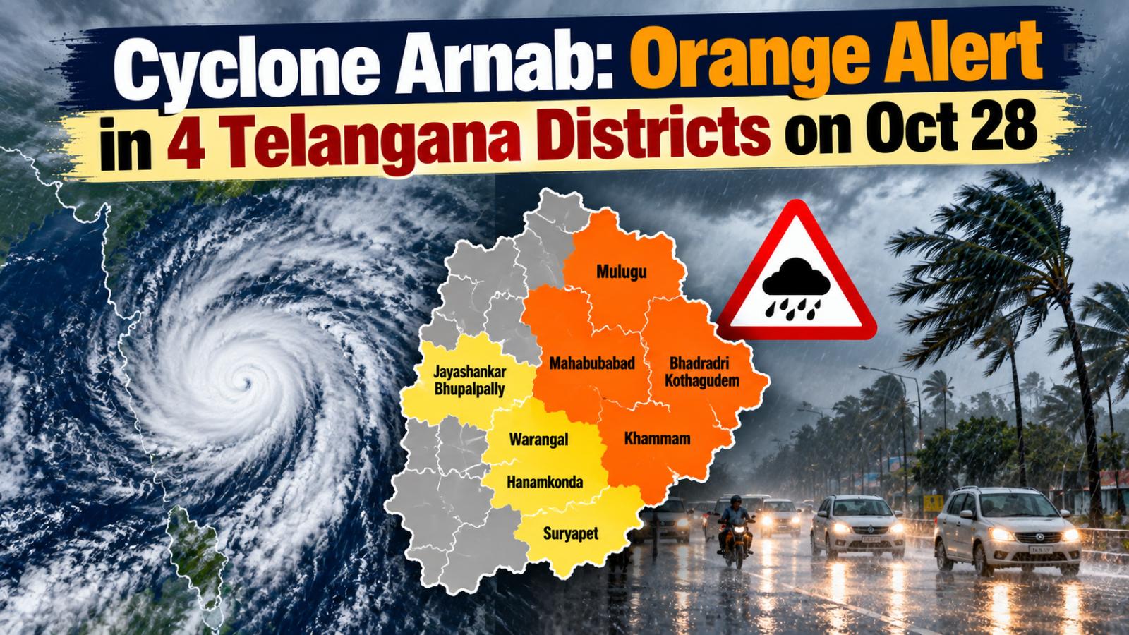 Cyclone Arnab: Orange Alert in 4 Telangana Districts on Oct 28