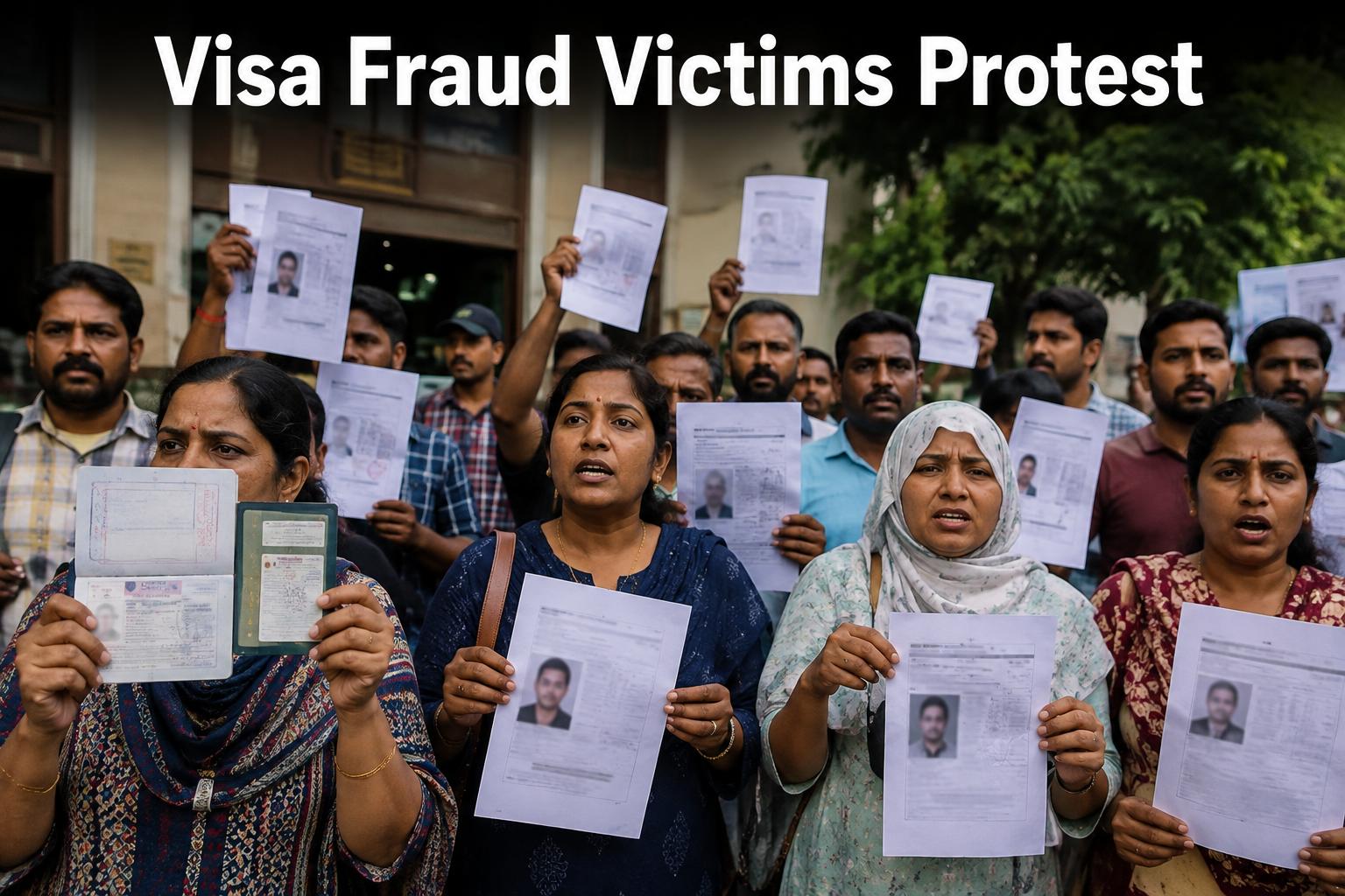 Visa Fraud Victims Protest in Kozhikode Over Crores Lost