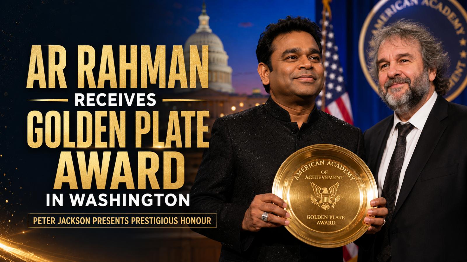 AR Rahman Gets Golden Plate Award In Washington