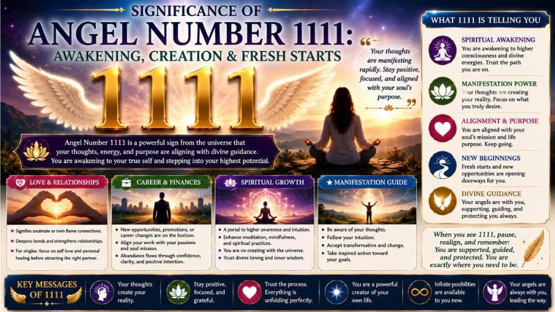 Significance of Angel Number 1111: Awakening, Creation & Fresh Starts