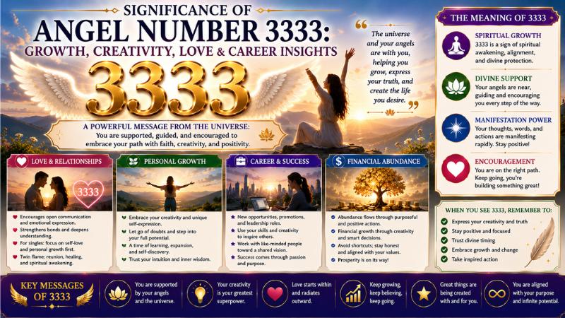 Significance of Angel Number 3333: Growth, Creativity, Love & Career Insights