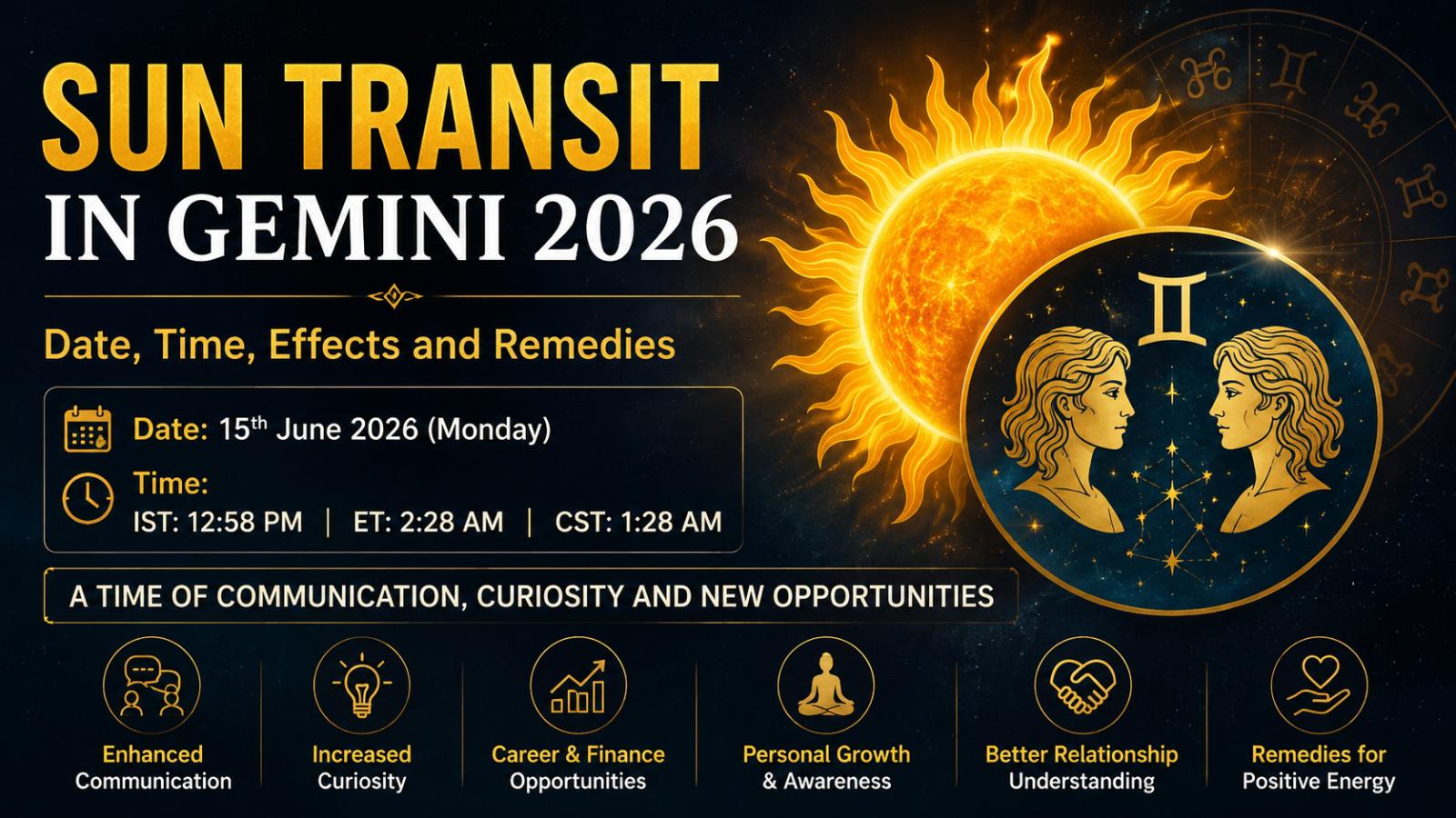 Sun Transit in Gemini 2026: Date, Time and Effects