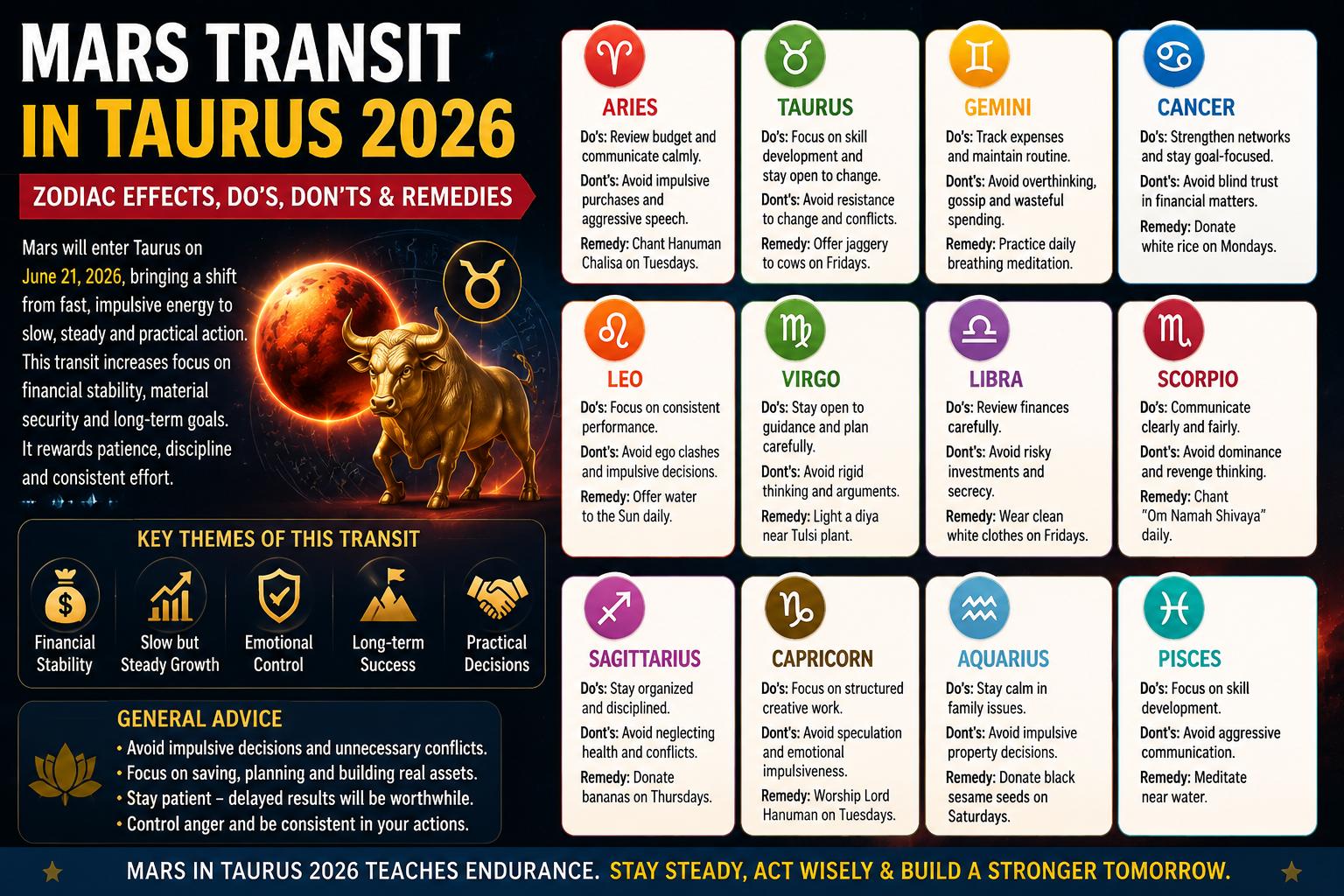 Mars in Taurus 2026 Horoscope Predictions for All Signs