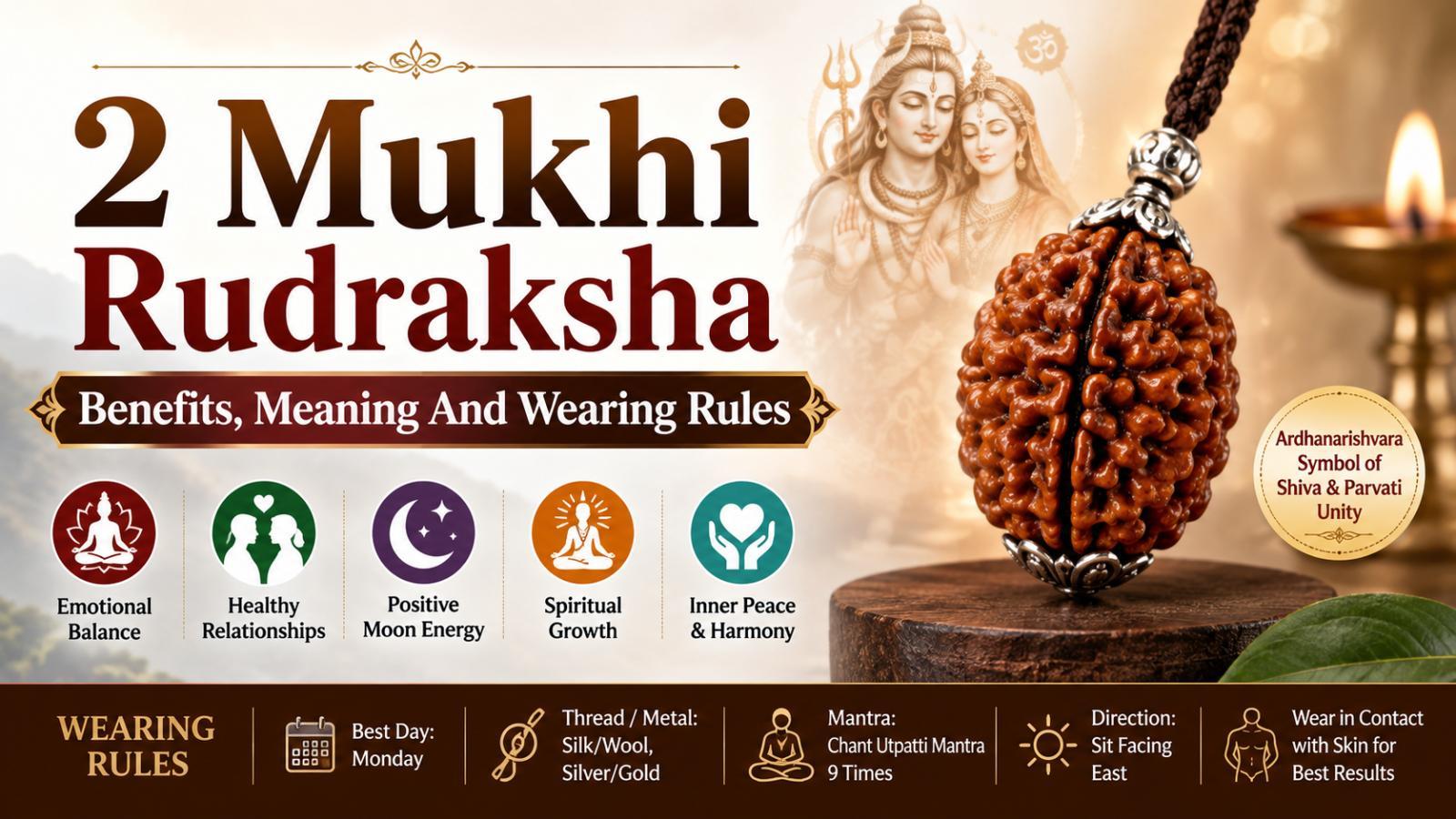 2 Mukhi Rudraksha Benefits, Meaning And Wearing Rules