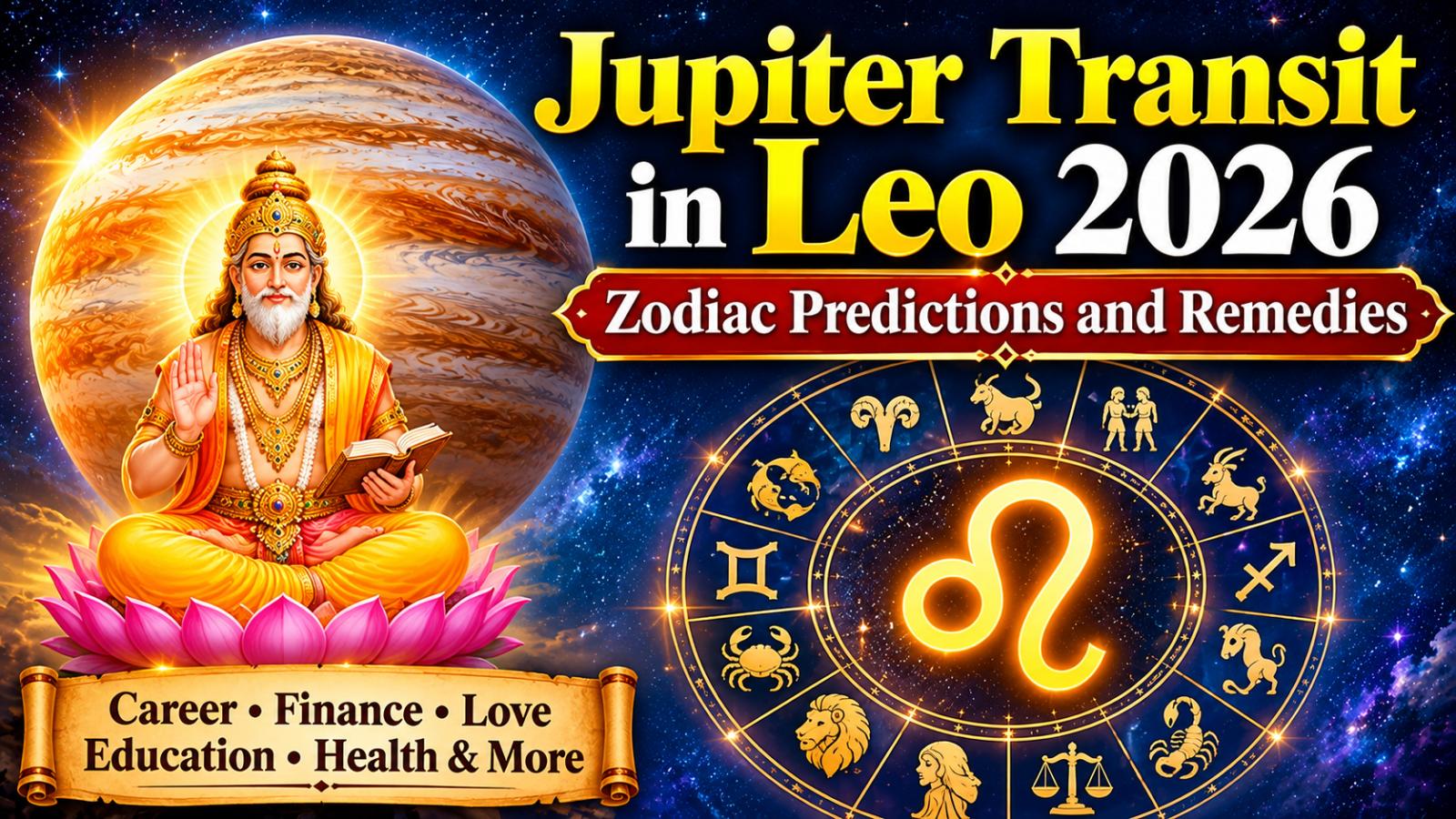 Jupiter Transit in Leo 2026: Zodiac Predictions and Remedies