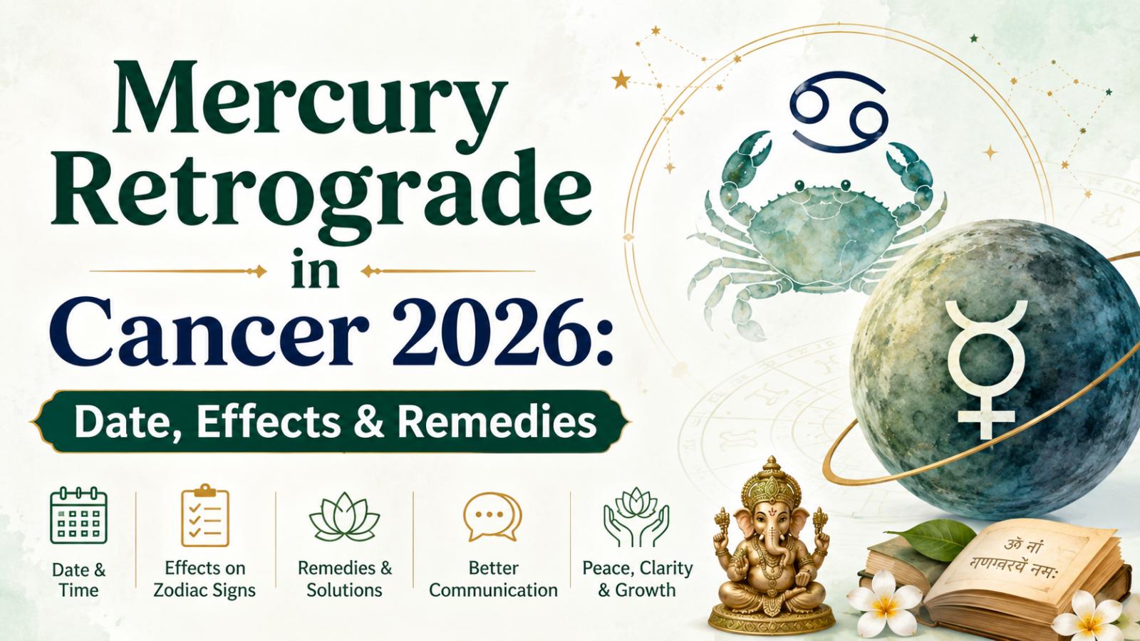 Mercury Retrograde in Cancer 2026: Date, Effects & Remedies
