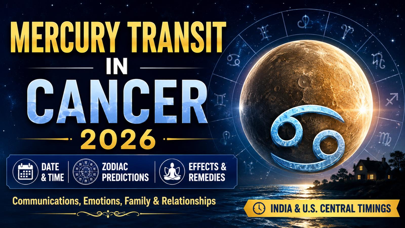 Mercury Transit in Cancer 2026: Zodiac Effects and Remedies