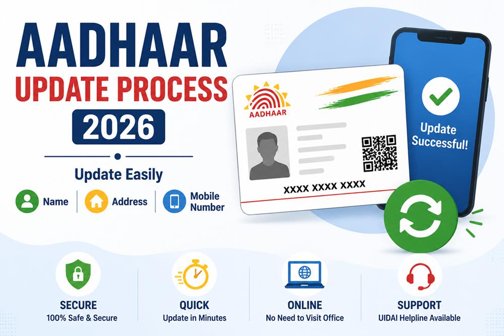 Aadhaar Update Process 2026: How to Change Name, Address, Mobile Number Easily