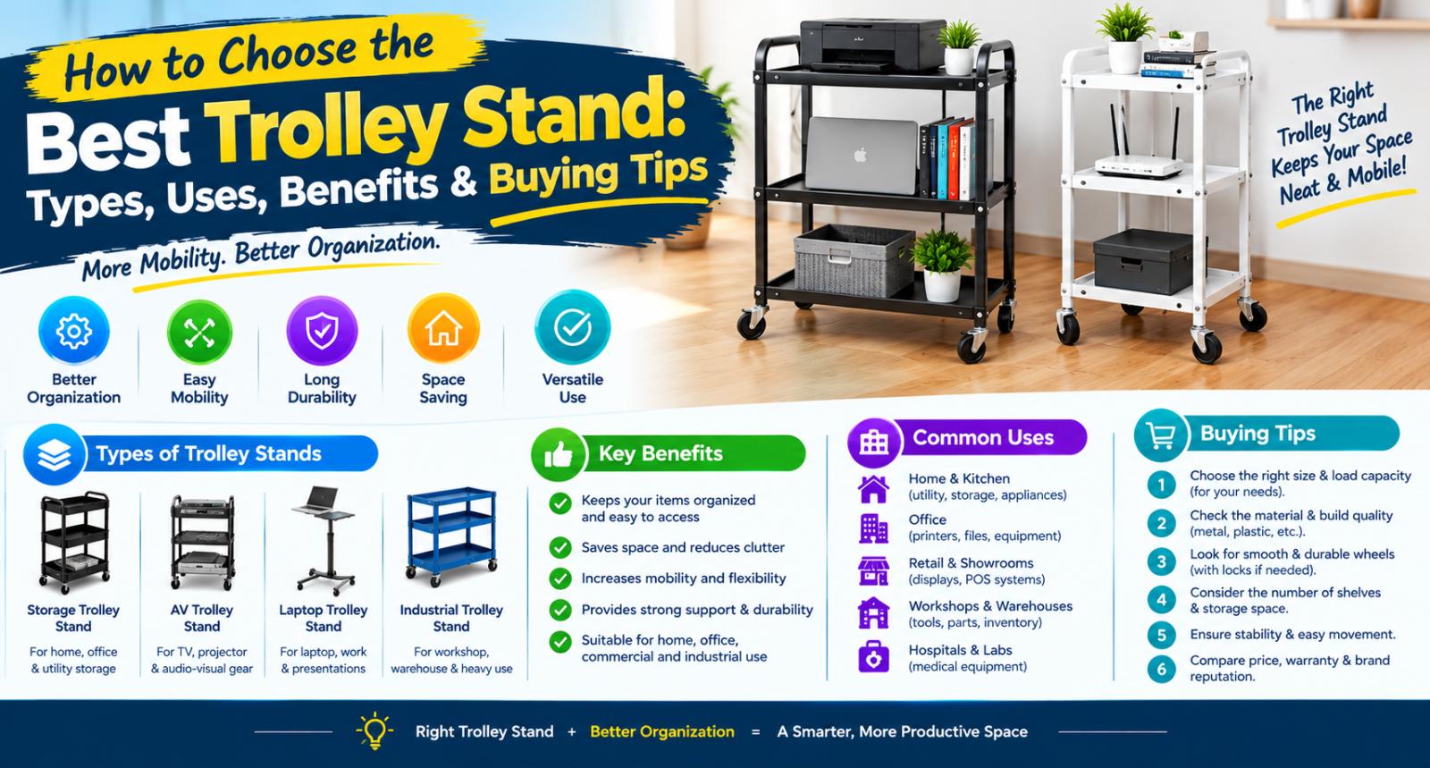 How to Choose the Best Trolley Stand: Types, Uses, Benefits & Buying Tips