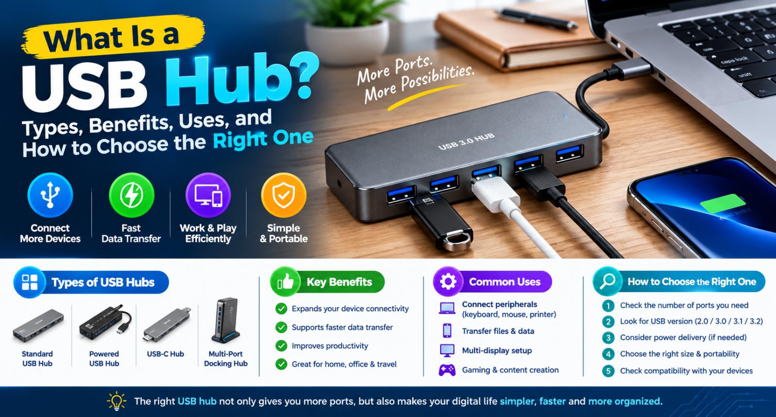 What Is a USB Hub? Types, Benefits, Uses, and How to Choose the Right One