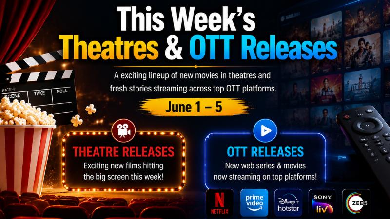 This Week&rsquo;s Theatres &amp; OTT Releases June 1-5, 2026 Highlights