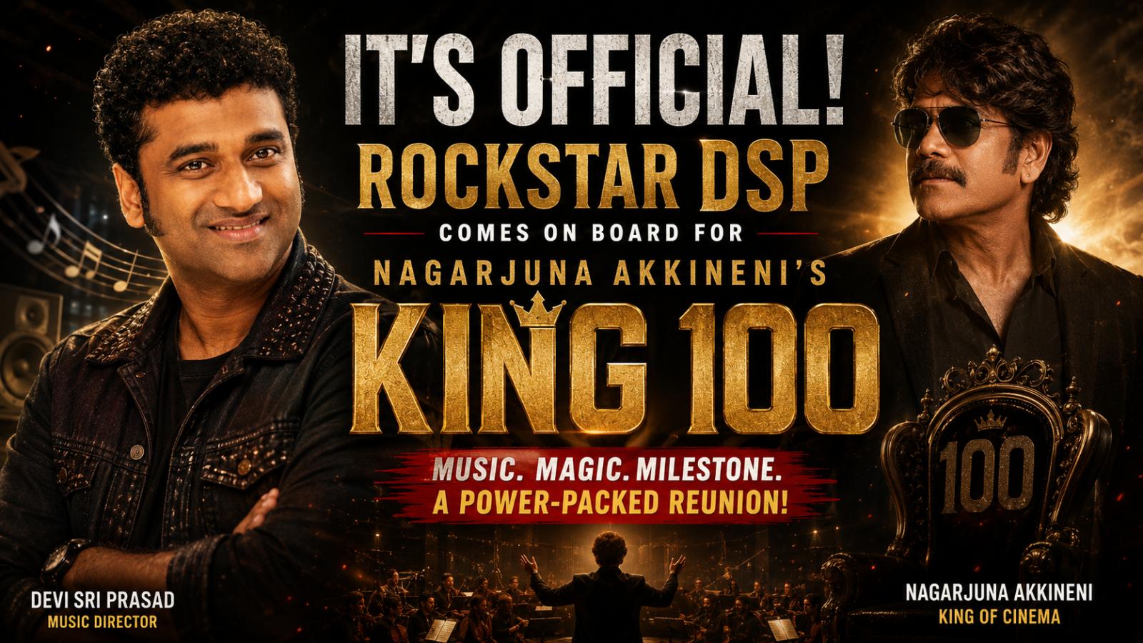 Rockstar DSP Joins Nagarjuna Akkineni&rsquo;s Milestone Film King 100