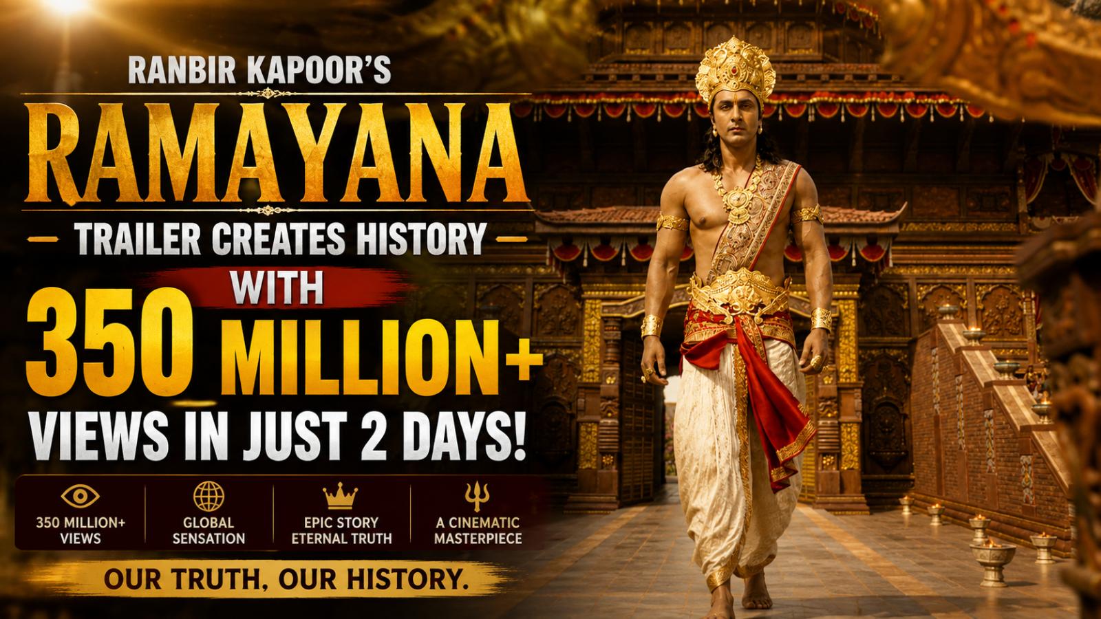 Ranbir Kapoor&rsquo;s Ramayana Trailer Crosses 350 Million Views
