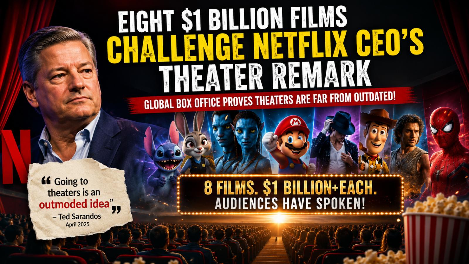 Eight $1 Billion Films Challenge Netflix CEO&rsquo;s Theater Remark