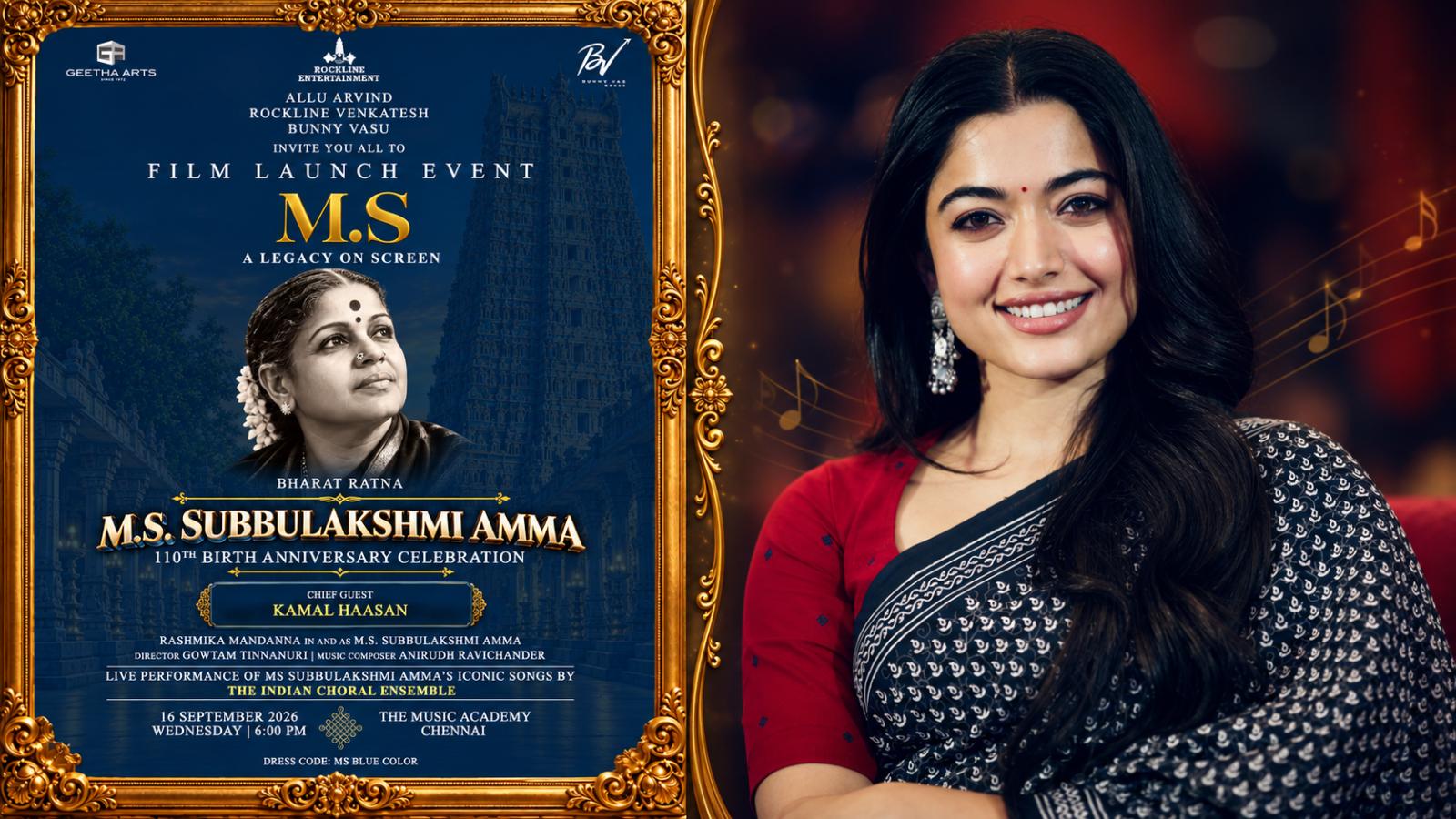 Kamal Haasan to Launch M.S. Subbulakshmi Biopic in Chennai