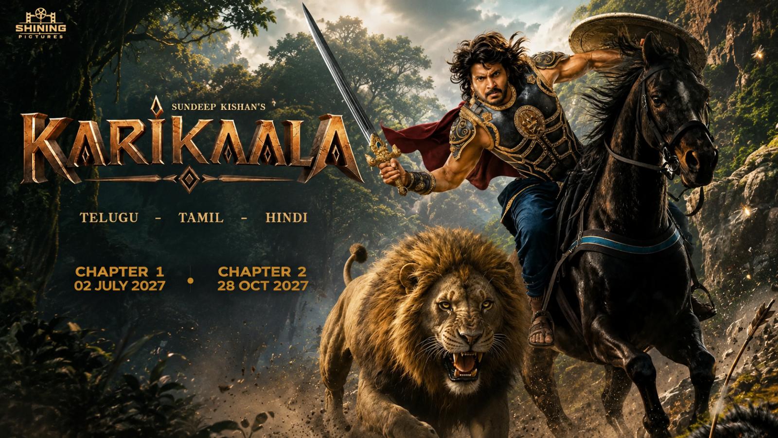 Sundeep Kishan Unveils Fierce Warrior Look in Karikaala