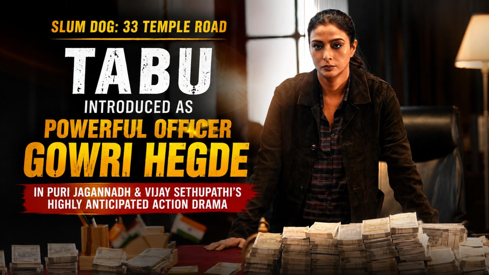 Tabu Unveiled as Powerful Officer Gowri Hegde in Slum Dog