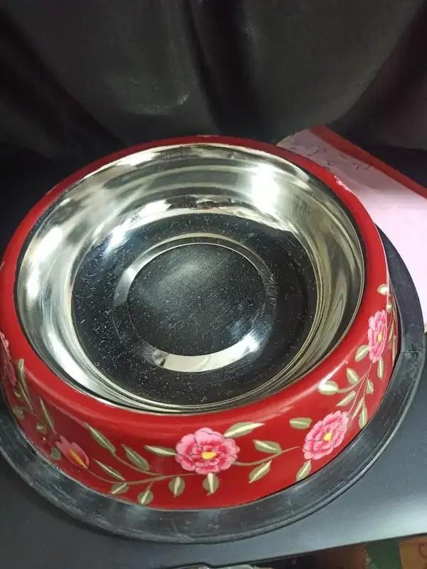 Hand Painted Dog Bowl With Craft Design for Sale