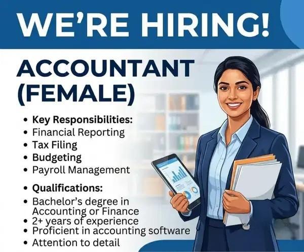 Female Accountant Hiring for Office Work – Full-Time Job