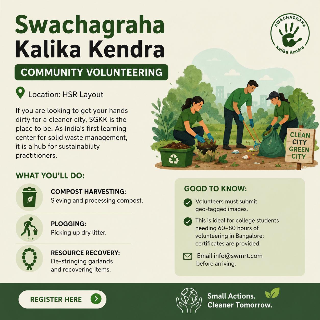 Swachagraha Kalika Kendra HSR Layout: Volunteering For Clean City