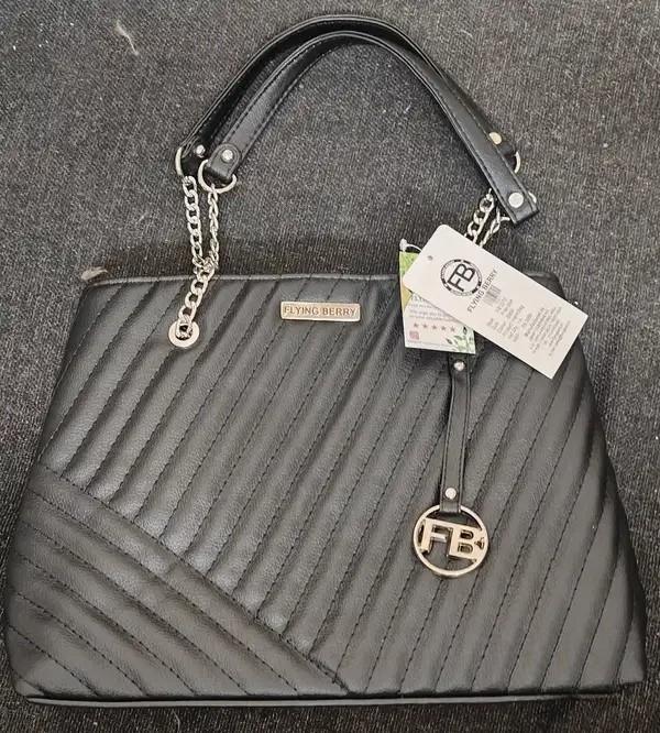 Flying Berry Black Quilted Satchel Handbag for Sale