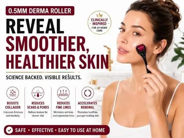 0.5mm Derma Roller For Beard, Scalp & Skin Care