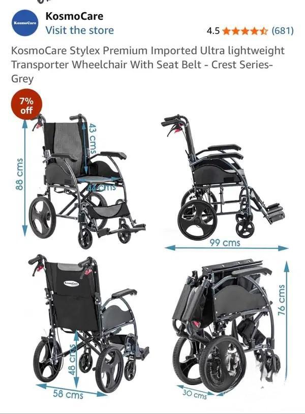 Kosmocare Brand New Foldable Wheelchair For Sale