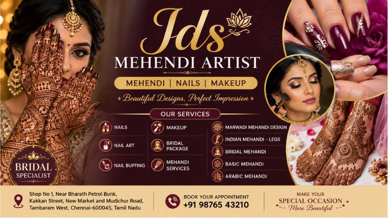 Jds Mehendi Artist – Best Mehendi And Nail Art Services In Tambaram Chennai