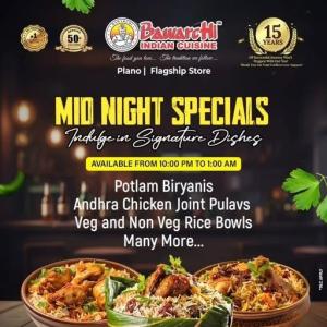 Bawarchi Indian Cuisine Plano Mid Night Specials – Late Night Biryani & Signature Dishes